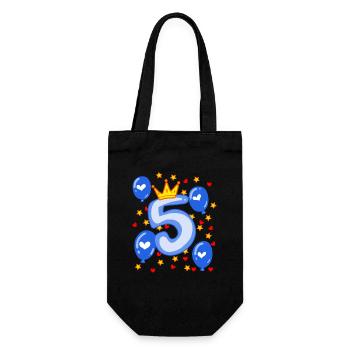 5ème Anniversaire Jeunes Ballons Couronne Étoiles - Sac à bouteille - noir - Devant