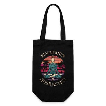 Einatmen Ausrasten Atme Ein Raste Aus Meditation - Geschenkbeutel für Flaschen - Schwarz - Vorne