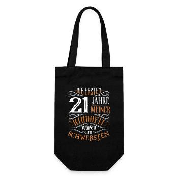21. Geburtstag Kindheit Lustig - Geschenkbeutel für Flaschen - Schwarz - Vorne