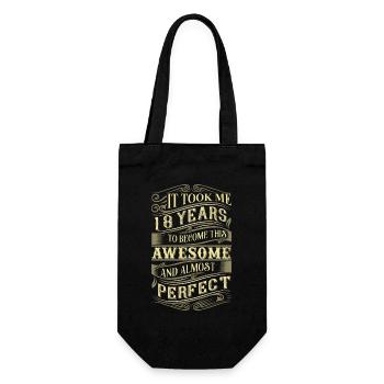 18th birthday - Gift Bag for Bottles - black - Front