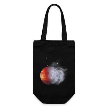 Red moon in fog dust - Gift Bag for Bottles - black - Front