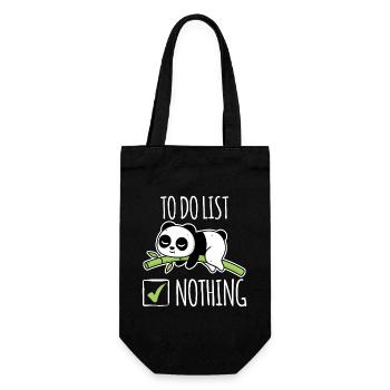 To Do List Nothing Panda Funny Shirt - Gift Bag for Bottles - black - Front
