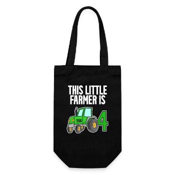 Tracteur 4 ans Garçon 4 anniversaire fils - Sac à bouteille - noir - Devant