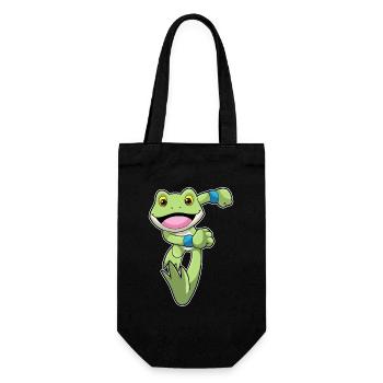 Frosch Jogger Joggen Sport - Geschenkbeutel für Flaschen - Schwarz - Vorne