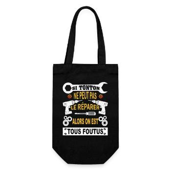 Si Tonton ne peut pas le réparer on est foutus - Sac à bouteille - noir - Devant