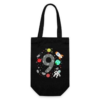 9. Geburtstag Weltraum Astronaut - Geschenkbeutel für Flaschen - Schwarz - Vorne