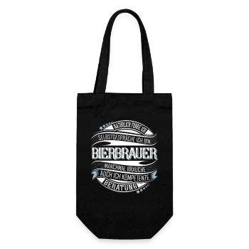 Bierbrauer - Geschenkbeutel für Flaschen - Schwarz - Vorne