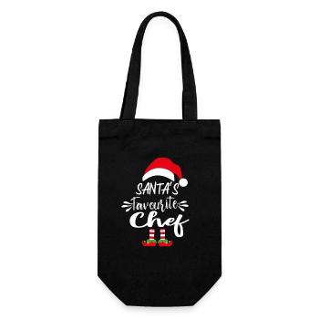 Santa's Favourite Chef - Gift Bag for Bottles - black - Front