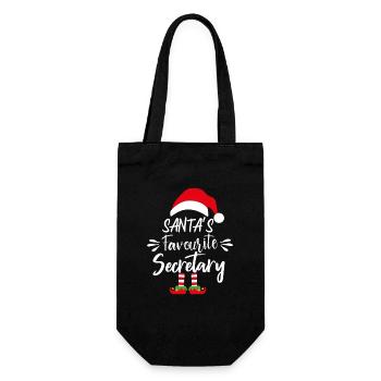Santa's Favourite Secretary - Gift Bag for Bottles - black - Front