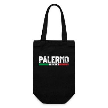 Palermo Italien Flagge - Geschenkbeutel für Flaschen - Schwarz - Vorne