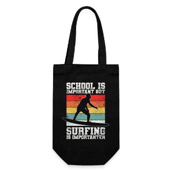 Surfen Surfer - Geschenkbeutel für Flaschen - Schwarz - Vorne