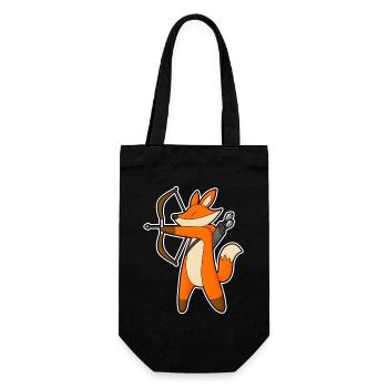 Fuchs Bogenschütze Pfeil Bogen - Geschenkbeutel für Flaschen - Schwarz - Vorne
