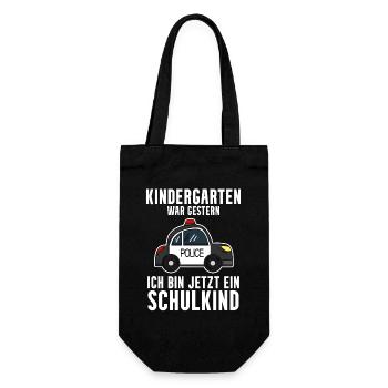 Einschulung Polizei Jungen Schulkind Geschenk - Geschenkbeutel für Flaschen - Schwarz - Vorne