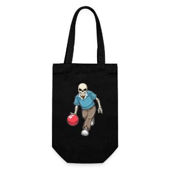 Boule de bowling squelette - Sac à bouteille - noir - Devant