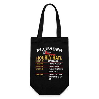 Klempner-Stundensatz-Geschenk für Klempner - Geschenkbeutel für Flaschen - Schwarz - Vorne