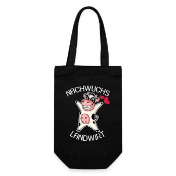 Nachwuchs Landwirt Kuh Geschenk - Geschenkbeutel für Flaschen - Schwarz - Vorne