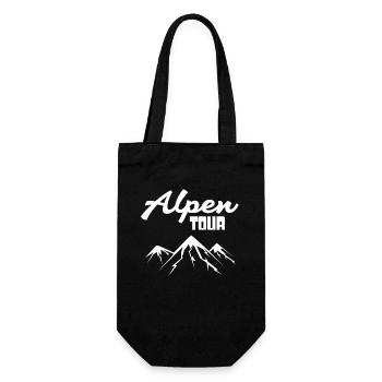 Alpen Berg Berge - Geschenkbeutel für Flaschen - Schwarz - Vorne