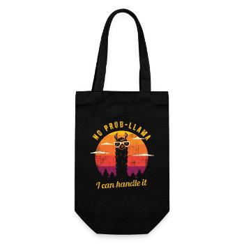 No Probllama Lama Sonnebrille Alpaka Geschenk - Geschenkbeutel für Flaschen - Schwarz - Vorne