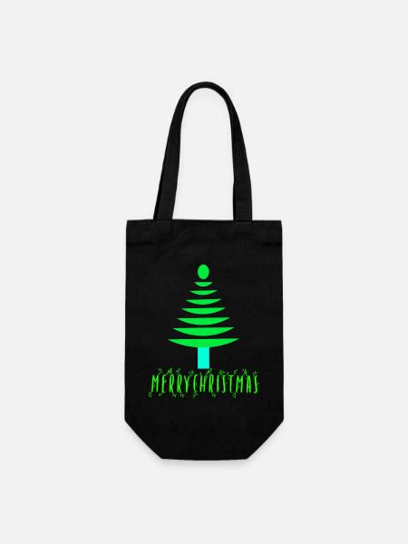 Neon-Kiefern-Weihnachtsbaum - Geschenkbeutel für Flaschen - Schwarz
