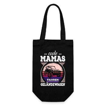 Coole Mamas Geländewagen 4x4 Offroad Geschenk - Geschenkbeutel für Flaschen - Schwarz - Vorne