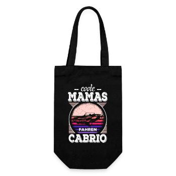 Coole Mamas Fahren Cabrio Retro Auto Oldtimer - Geschenkbeutel für Flaschen - Schwarz - Vorne