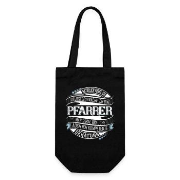 Pfarrer - Geschenkbeutel für Flaschen - Schwarz - Vorne