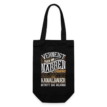 Kanalbauer - Geschenkbeutel für Flaschen - Schwarz - Vorne