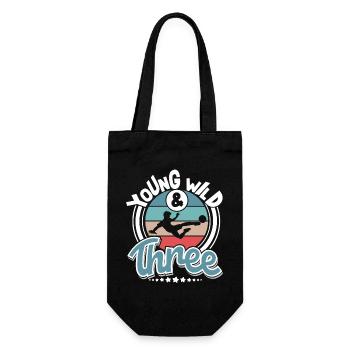 Football 3 years children's birthday party - Gift Bag for Bottles - black - Front