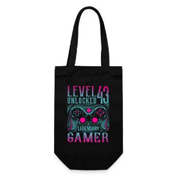 43rd Birthday Level 43 Gamer Gaming Gaming - Gift Bag for Bottles - black - Front