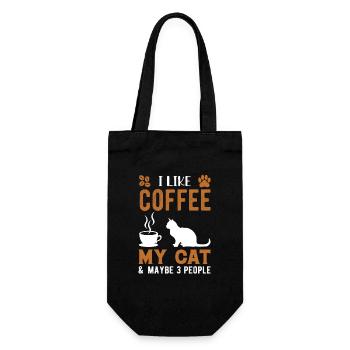 Funny Coffee Quote For Coffee Lovers I Like Coffee - Gift Bag for Bottles - black - Front