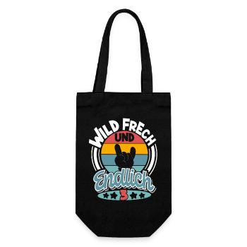 3. Geburtstag Wild Frech Und Endlich 3 - Geschenkbeutel für Flaschen - Schwarz - Vorne