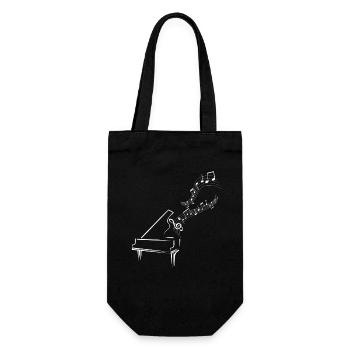 Piano and music streams - Gift Bag for Bottles - black - Front