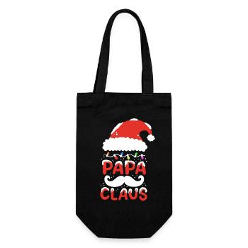 Papa Claus Santa Weihnachten - Geschenkbeutel für Flaschen - Schwarz - Vorne