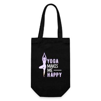 Drôle de yoga Méditation Citation Le yoga me rend heureux - Sac à bouteille - noir - Devant