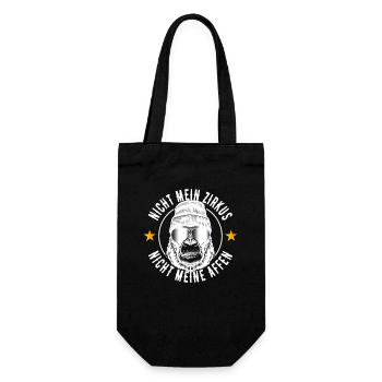 Nicht Mein Zirkus Nicht Meine Affen Cooler Spruch - Geschenkbeutel für Flaschen - Schwarz - Vorne