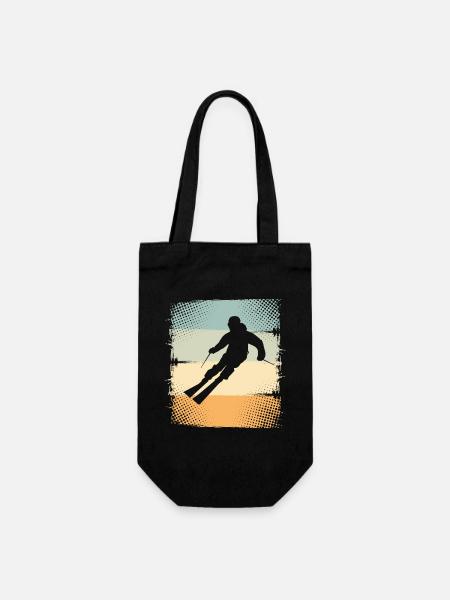 Ski - Geschenkbeutel für Flaschen - Schwarz