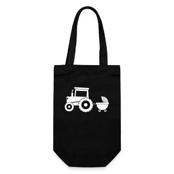 Tractor with baby cart - Gift Bag for Bottles - black - Front