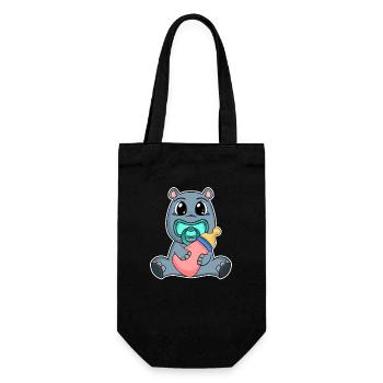 Bébé Hippopotame - Sac à bouteille - noir - Devant