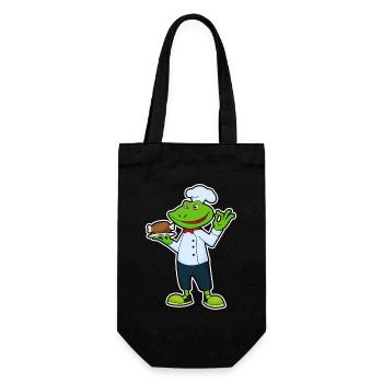 Frosch Koch Hähnchen Kochen - Geschenkbeutel für Flaschen - Schwarz - Vorne