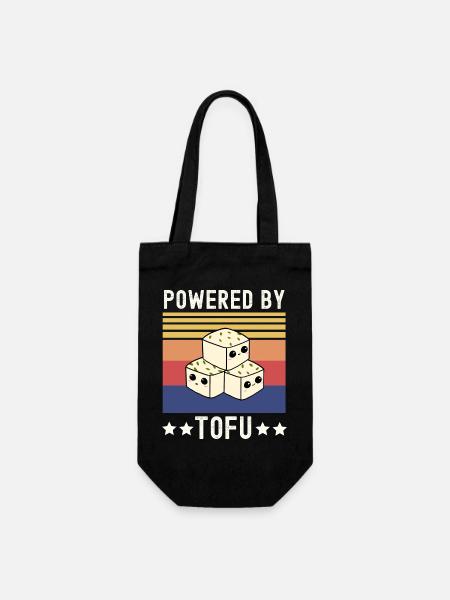 Tofu Vegan Veganer - Geschenkbeutel für Flaschen - Schwarz