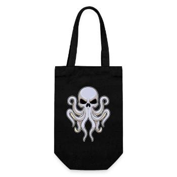 Krake Totenkopf - Geschenkbeutel für Flaschen - Schwarz - Vorne