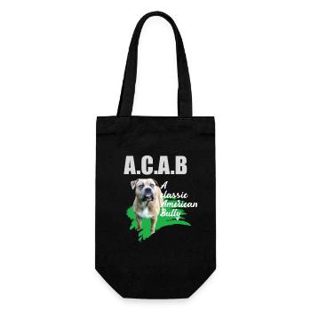 A classic American Bully without docked ears ACAB - Gift Bag for Bottles - black - Front