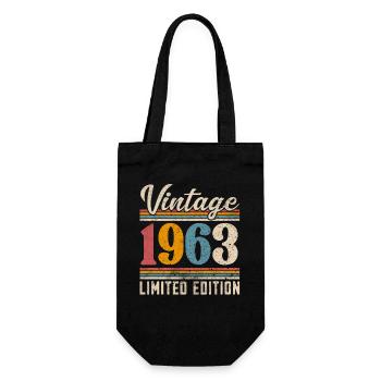 1963 Année de naissance Vintage Retro Vintage - Sac à bouteille - noir - Devant