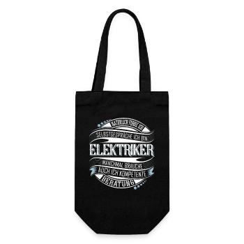 Elektriker - Geschenkbeutel für Flaschen - Schwarz - Vorne