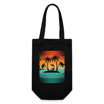 Small island with palm trees - Gift Bag for Bottles - black - Front