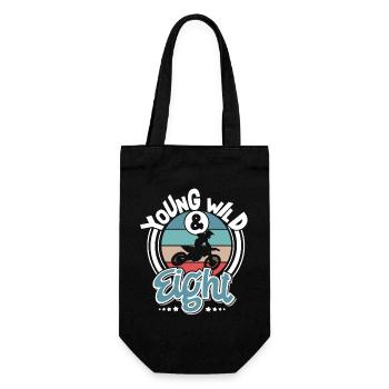 Motocross children 8 years - Gift Bag for Bottles - black - Front