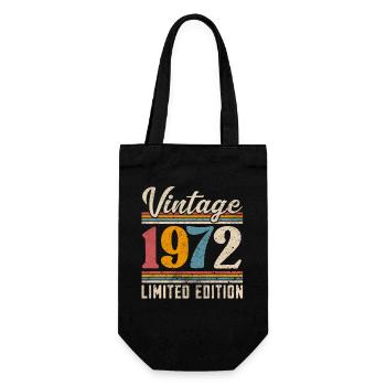 1972 Année de naissance Vintage Retro Vintage - Sac à bouteille - noir - Devant