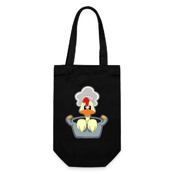 Hühnchen Koch Kochtopf Kochen - Geschenkbeutel für Flaschen - Schwarz - Vorne