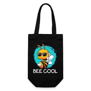 Bee Cool Bienchen mit Sonnenbrille - Geschenkbeutel für Flaschen - Schwarz - Vorne