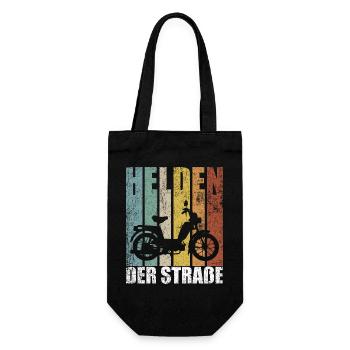 Helden der Straße Mofa 25 Kmh Mofafahrer Moped - Geschenkbeutel für Flaschen - Schwarz - Vorne